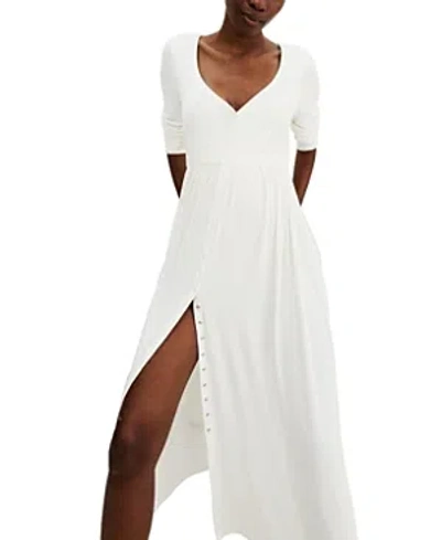 Hatch Collection The Softest Rib Nursing Dress In Ivory