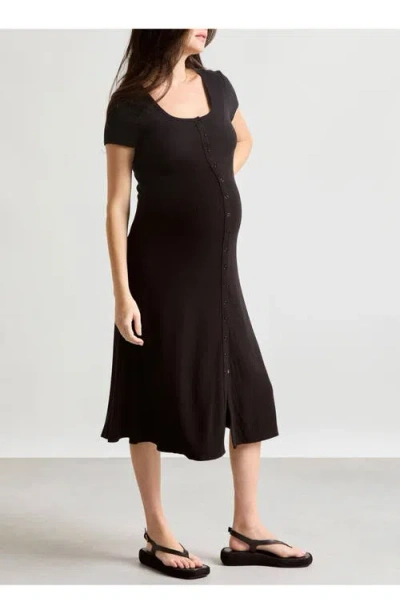 HATCH COLLECTION HATCH COLLECTION THE SOFTEST RIB NURSING MIDI DRESS