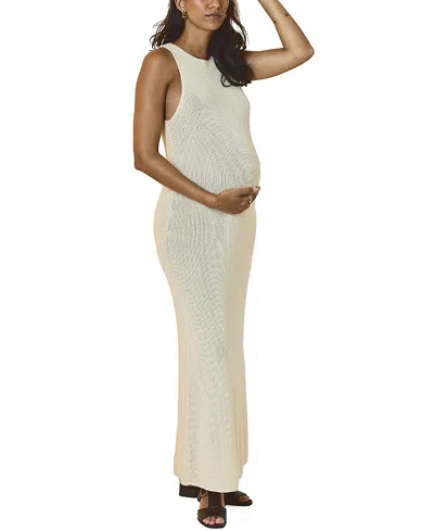 Hatch Collection The Soraya Getaway Maxi Maternity Dress In Neutral