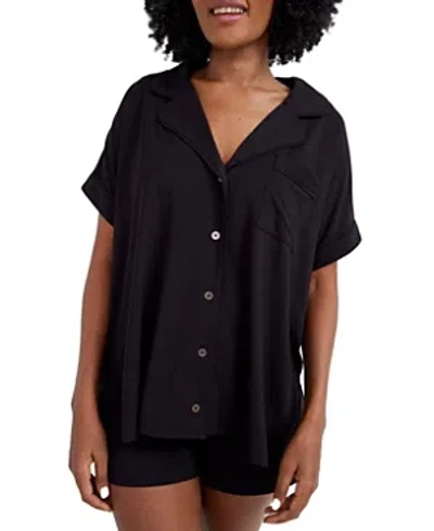 Hatch Collection The Ultra Soft Jersey Short Pj Set In Black