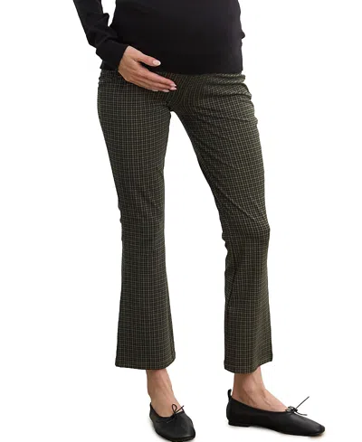 Hatch Collection Ultimate Maternity Over The Bump Crop Flare Legging In Green