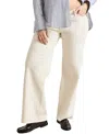 Hatch Collection Under The Bump Relaxed Wide Leg Maternity Jean In Vanilla In Vanilla