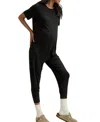 Hatch Collection Walkabout Short Sleeve Maternity Nursing Friendly Jumper In Black