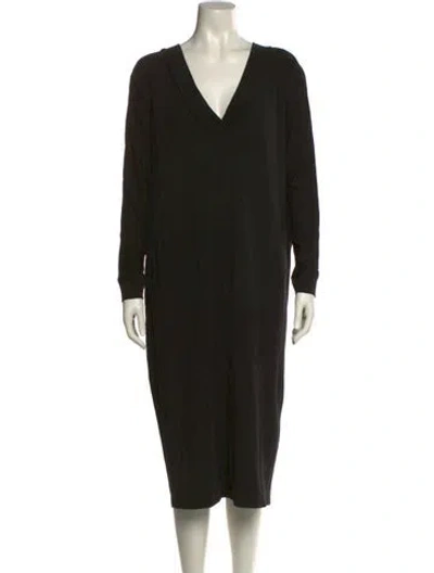 Pre-owned Hatch Cowl Neck Midi Length Dress In Black