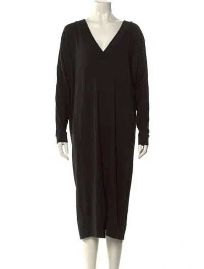 Pre-owned Hatch Cowl Neck Midi Length Dress In Black