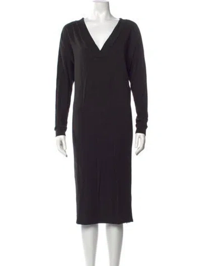 Pre-owned Hatch Cowl Neck Midi Length Dress In Black