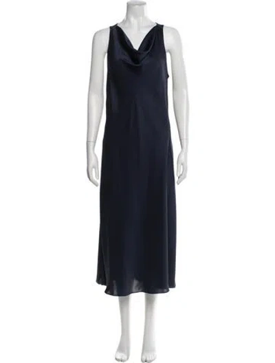 Pre-owned Hatch Cowl Neck Midi Length Dress In Blue