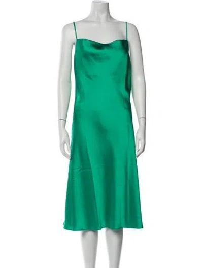 Pre-owned Hatch Cowl Neck Midi Length Dress W/ Tags In Green