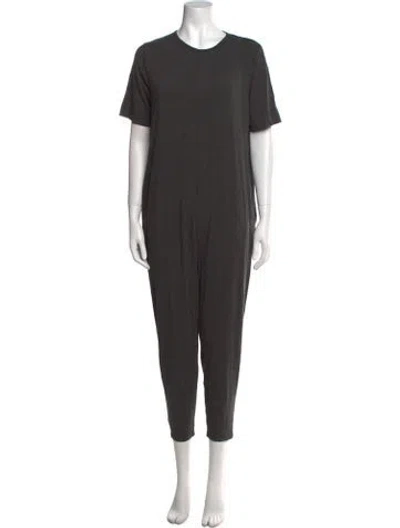 Pre-owned Hatch Crew Neck Jumpsuit In Gray