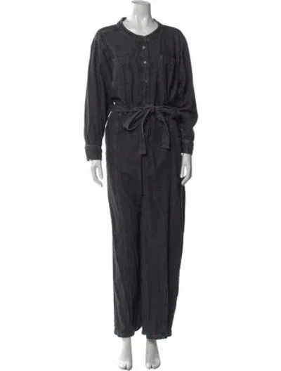 Pre-owned Hatch Crew Neck Jumpsuit In Gray