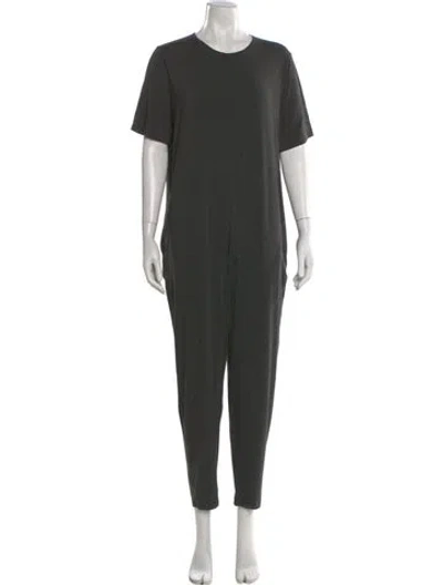Pre-owned Hatch Crew Neck Jumpsuit In Gray