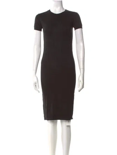 Pre-owned Hatch Crew Neck Knee-length Dress In Black