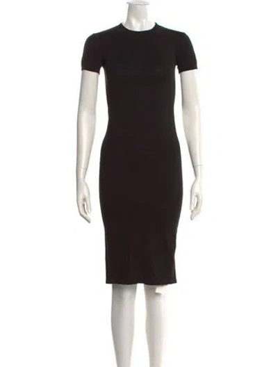 Pre-owned Hatch Crew Neck Knee-length Dress In Black