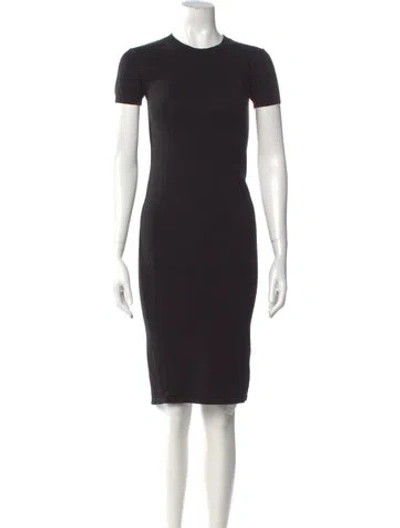 Pre-owned Hatch Crew Neck Knee-length Dress In Black