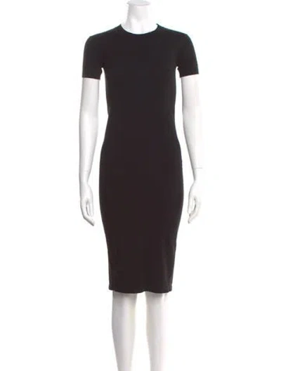 Pre-owned Hatch Crew Neck Knee-length Dress In Black