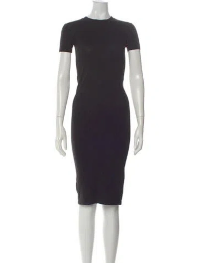 Pre-owned Hatch Crew Neck Knee-length Dress In Black