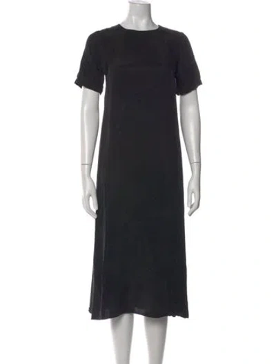 Pre-owned Hatch Crew Neck Knee-length Dress In Black