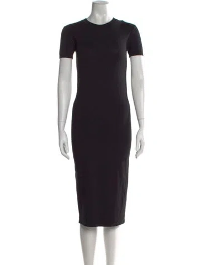 Pre-owned Hatch Crew Neck Knee-length Dress In Black