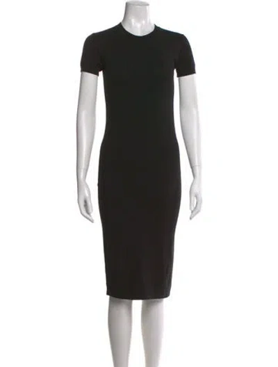 Pre-owned Hatch Crew Neck Knee-length Dress In Black