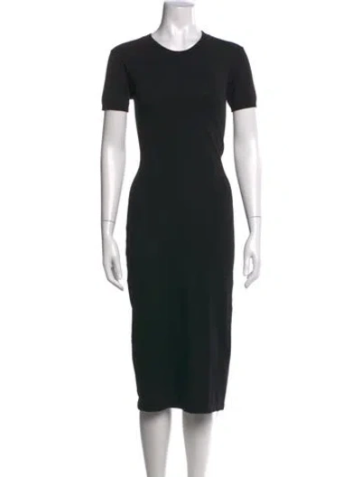Pre-owned Hatch Crew Neck Knee-length Dress In Black