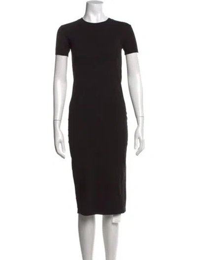 Pre-owned Hatch Crew Neck Knee-length Dress In Black