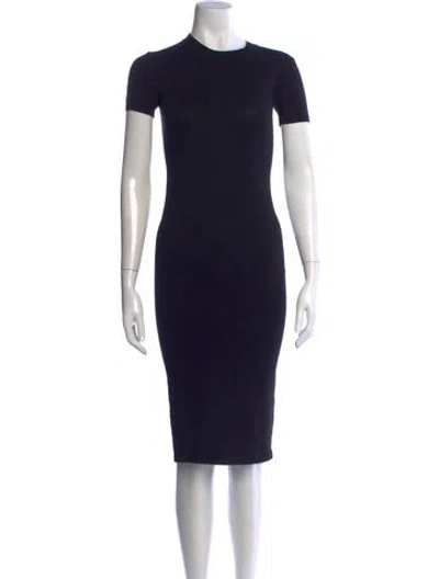 Pre-owned Hatch Crew Neck Knee-length Dress In Black