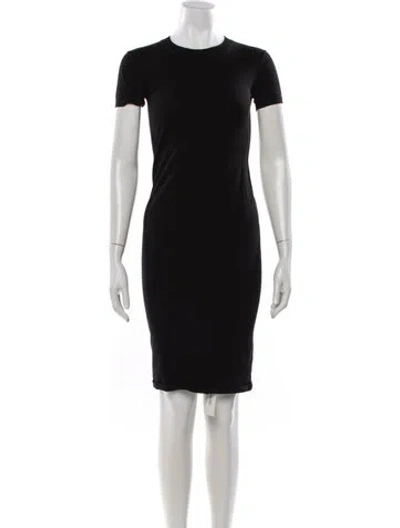 Pre-owned Hatch Crew Neck Knee-length Dress In Black