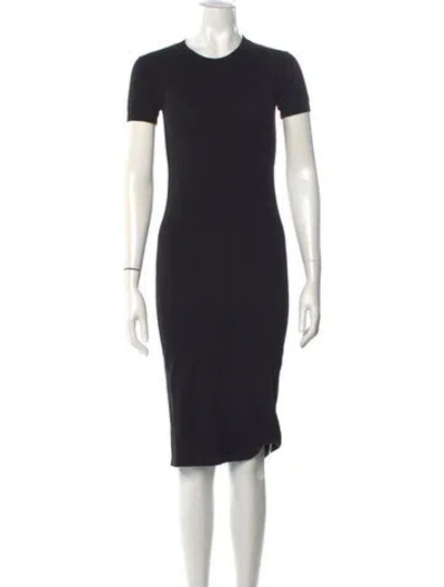 Pre-owned Hatch Crew Neck Knee-length Dress In Black
