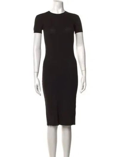Pre-owned Hatch Crew Neck Knee-length Dress In Black