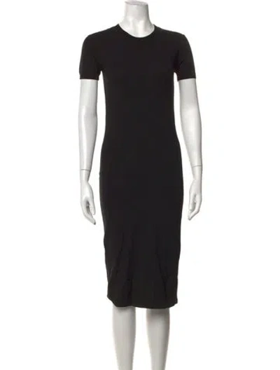 Pre-owned Hatch Crew Neck Knee-length Dress In Black