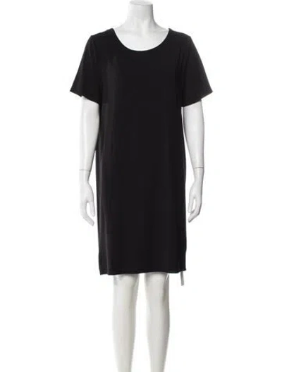 Pre-owned Hatch Crew Neck Knee-length Dress In Black