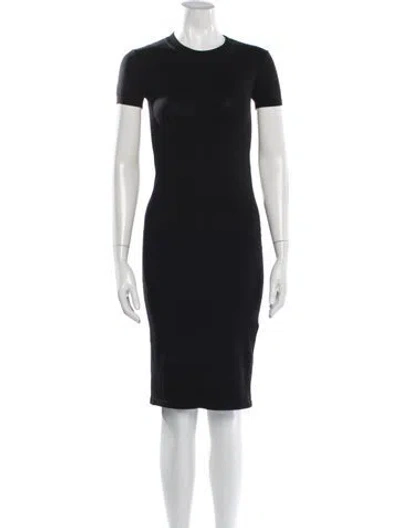 Pre-owned Hatch Crew Neck Knee-length Dress In Black