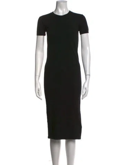Pre-owned Hatch Crew Neck Knee-length Dress In Black