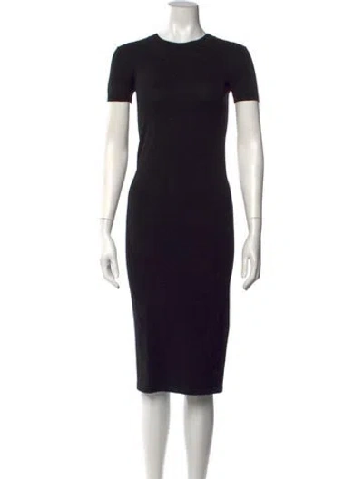 Pre-owned Hatch Crew Neck Knee-length Dress In Black