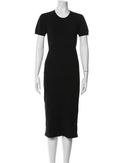 Pre-owned Hatch Crew Neck Knee-length Dress In Black