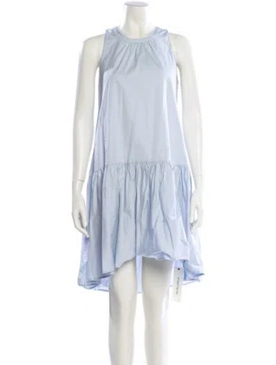 Pre-owned Hatch Crew Neck Knee-length Dress In Blue