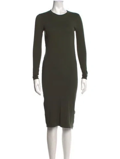 Pre-owned Hatch Crew Neck Knee-length Dress In Green