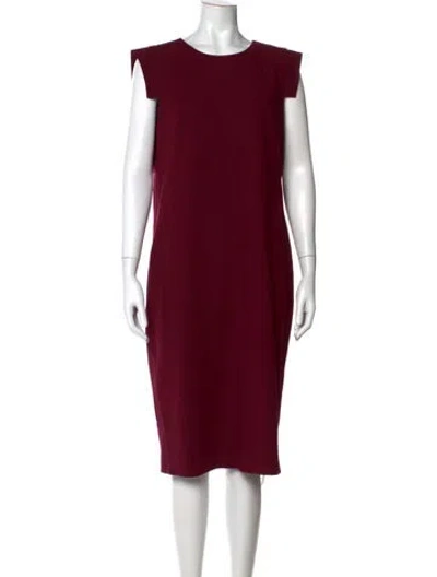 Pre-owned Hatch Crew Neck Knee-length Dress In Purple