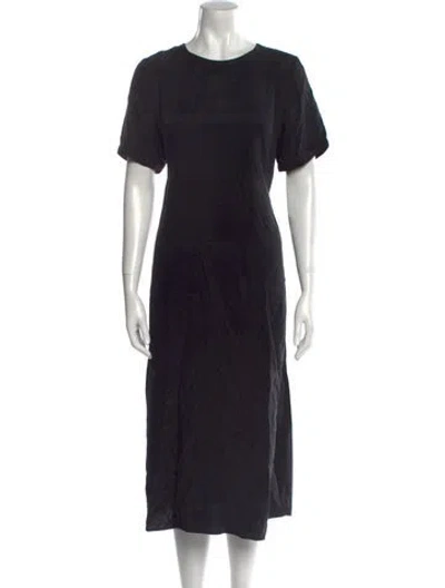 Pre-owned Hatch Crew Neck Long Dress In Black
