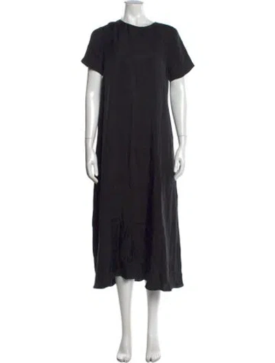 Pre-owned Hatch Crew Neck Long Dress In Black
