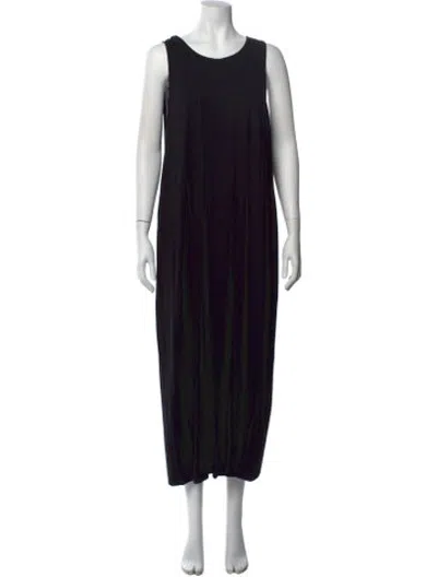 Pre-owned Hatch Crew Neck Long Dress In Black