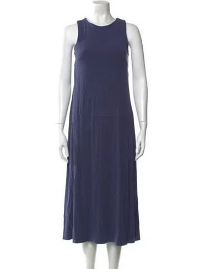Pre-owned Hatch Crew Neck Long Dress In Blue