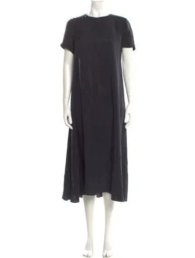 Pre-owned Hatch Crew Neck Long Dress In Gray