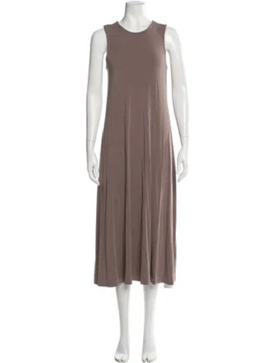 Pre-owned Hatch Crew Neck Long Dress In Neutral