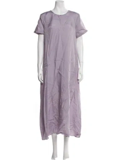 Pre-owned Hatch Crew Neck Long Dress In Purple