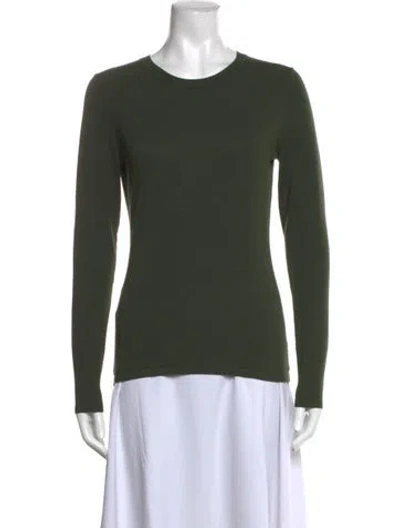 Pre-owned Hatch Crew Neck Long Sleeve Top In Green