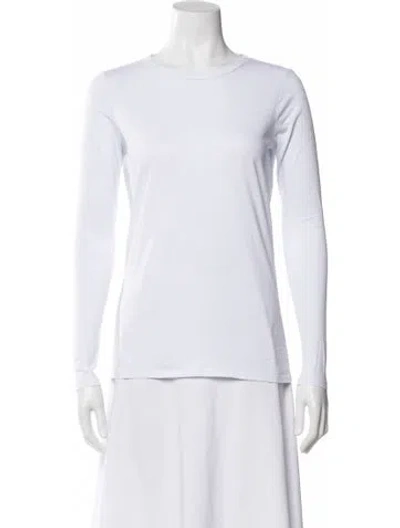 Pre-owned Hatch Crew Neck Long Sleeve T-shirt In White