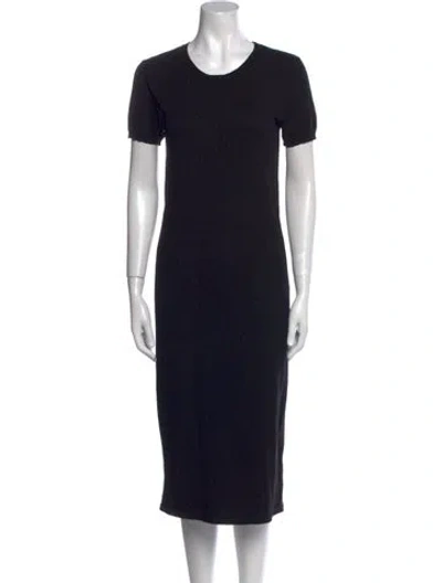 Pre-owned Hatch Crew Neck Midi Length Dress In Black