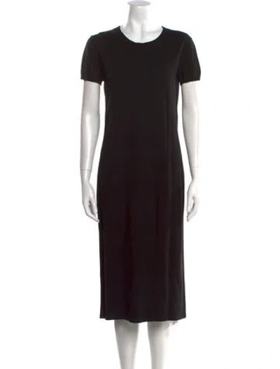 Pre-owned Hatch Crew Neck Midi Length Dress In Black