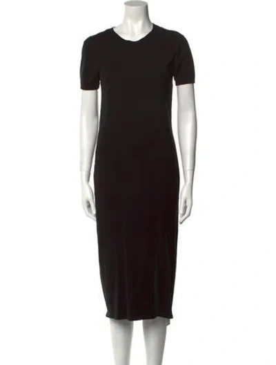Pre-owned Hatch Crew Neck Midi Length Dress In Black